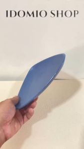 Dĩa Nhựa Melamine Tam Giác Nhám Xanh Dương Nhiều Size