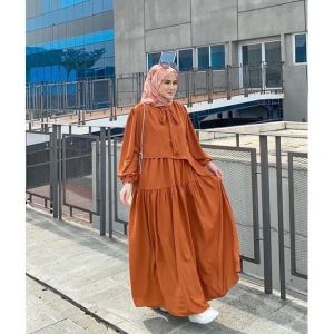 AYUNI MAXY Dress iner+outer crincle airflow jumbo kekinian lebaran terbaru 2023