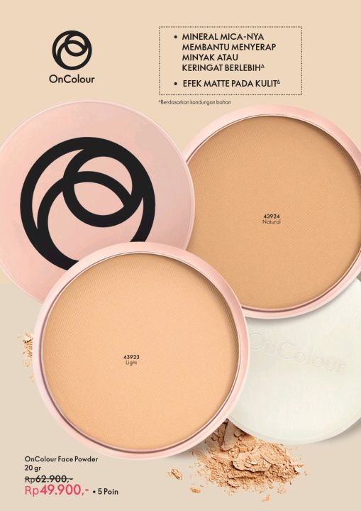 Bedak Matte Wangi OnColour Face Powder ORIGINAL Lazada Indonesia