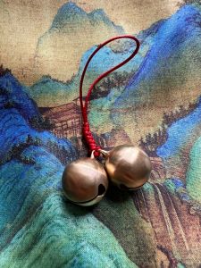 Simple Red Rope Small Bell Keychain Good Things Come in Pairs Copper Bell Pendant Easy to Use Fashionable Accessory