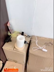 Ipoh Nature Energizing Energy Table Lamp USB LED MINI Version White Marble Unique Natural Stone Handmade Products