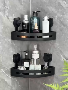 Bathroom Suction Cup Corner Shelf Triangle Rack Wall Mounted Storage Rack Organizer Easy To Install&Disassemble 浴室三角置物架