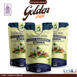 Minuman Serbuk Golden Milk Campuran Jahe Sereh Kunyit Kayu Manis Chamomile dan Susu Kambing