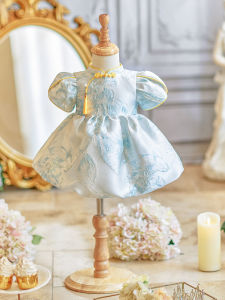 Baby Girl One Year Old Dress Birthday Princess Dress Hundred Days Chinese Style Zhuazhou Banquet Baby Little Flower Girl Dress Daily Wearable