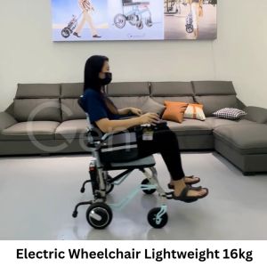 EW2 Aluminium Baby Blue Coated Lightweight Electric Wheelchair Automatic Wheelchair Kerusi Roda Elektrik Ringan Travel