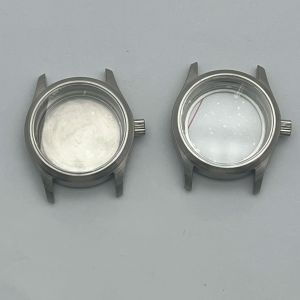 36mm/39mm silver watch case with a brushed finish sapphire crystal mirrorcompatible with NH35 NH36 PT5000 ETA 2824 movement