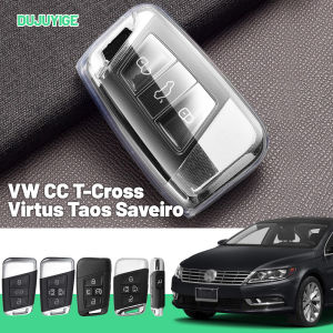 Clear TPU Car Key Case For VW CC T-Cross Virtus Taos Saveiro Key Fob Cover Protector Shell Auto Accessories