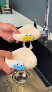 HOVELSHOP Holder Tempat Penyimpanan Sabun Batang Kamar Mandi Karakter Lucu Rak Tempel Dinding