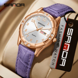 Sanda Original Watch for Women Simple Ladies Watch Day-Date Display Ultra-Light 50m Waterproof Luminous Quartz Watch with Casual Luxury Style