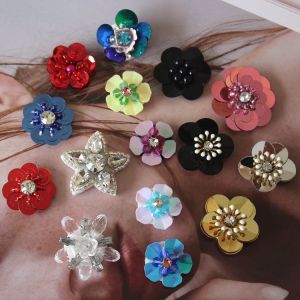 Delicate Mini Cute Flower Star Sequins Handmade Beading Clothing Fabric Patches DIY Sweater T-shirt Sewing Materials