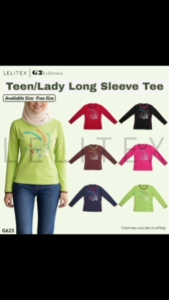 [Lelitex] Teen Girl/Ladies Cotton Blend Casual Round Neck Long Sleeve Tee Free Size Fit Cutting Floral Printing Double Layer Collar and Cuff Contrast Color Pipping