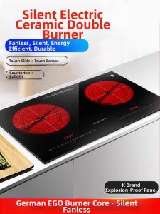 Dual Burner High Power Silent Desktop Ceramic Cooktop
