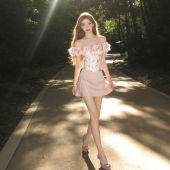 CHANGTONG | Summer Atmosphere Charming Sweet Style One-Shoulder Blouse
