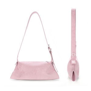 JANDRESS | Asymmetric Holes Two-sided Hobo Bag Suede Canvas