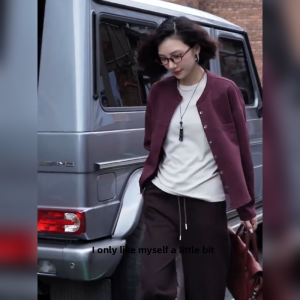 YUFUQING | Korean Style Short Fashionable Womens Jacket Round Neck Open Cardigan Versatile Top For Spring Season Polyester Fiber