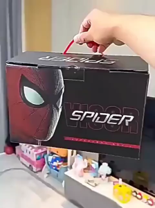 Spider-Man Mask with Chin Control Eyes Built-in Mechanism Eye Opening Eyes Closed
