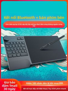 Huion | Bảng Vẽ Đồ Họa Huion KD200 Tích Hợp Bàn Phím & Núm Xoay Kết Nối Bluetooth Hỗ Trợ Điện Thoại