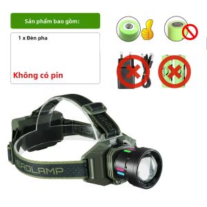 Đèn Pha LED Siêu Sáng 9 Triệu Lumen Sạc Lại Được Loại C - Đèn Đội Đầu Dùng Cho Câu Cá Săn Bắn Cắm Trại & Cứu Hộ