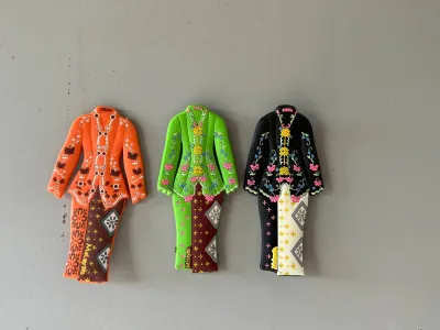 [READY STOCK]3 pcs Rubber Nyonya Style Kebaya Fridge Magnet Refrigerator Magnet Getah Doorgift Souvenir Malaysia Melaka