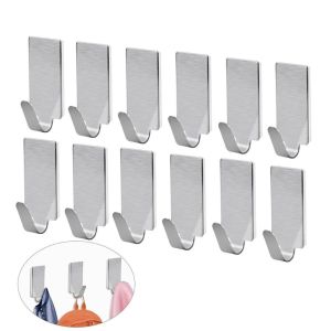 【Free Shipping】10Pcs Magic Wall Hanger Stainless Steel Sticker Hook Adhesive Hanging Hooks Wall-mounted Pasting Hook