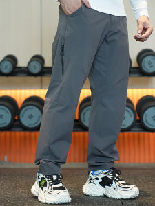 กางเกงกีฬาทรงหลวมสำหรับผู้ชาย กางเกงขายาวทรงตรงระบายอากาศได้ดี ใส่สบาย ทนทาน กางเกงทำงานลำลองสำหรับกลางแจ้ง
