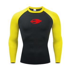 Men Surfing Sun Protection Diving Suit Anti Rash T-Shirt Swimsuit Tight Fitting Shoulder Insert Long Sleeved UV Resistant