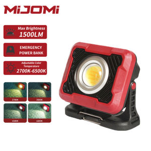 Mijomi Flashlight W40 1000lumens camping light 2700K-6500K Adjustable Color temperature Yellow light/White light/Red light Max 4400mAh Rechargeable Small Mini lightEmergency Output charger for outdoor camping Hiking Climbing household
