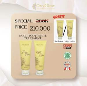 Oxyglow Body Whitening Lotion Handbody Siang Malam Mencerahkan Kulit Badan Melindungi Kulit dari Matahari
