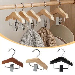 YESPERY Small Wood Hanger for Pets Clothes Rack Drying Rack with Clip Small Clothes Hanger Mini Doll Clothes Hangers