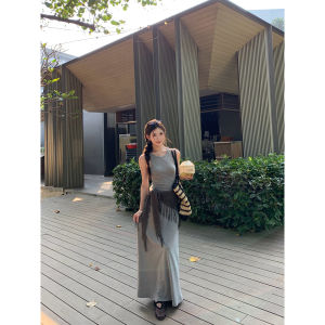 French Style Slim Fitting Maxi Dress
