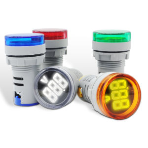 22mm Type AC 50-500V Mini Voltage Meter LED Digital Display AC Voltmeter Indicator Light Pilot Lamp