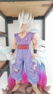 Dragon Ball Z Son Gohan GK Figure PVC White God Beast with LED Cloak Collectible Action Figure Gift Toy with BOX 35cm