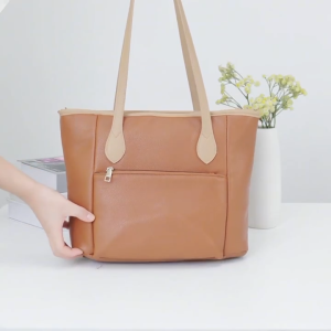 ABC BAGS#8882 Trendy large-capacity dual handle shoulder bag for Women designed with spacious zipper compartments