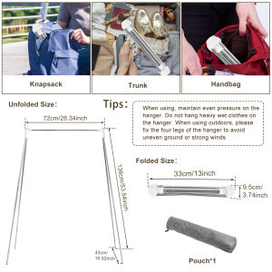 Clothes Drying Rack Collapsible Floor Stand Clothes Hanger Retractable Clothes Drying Rack for Home Camping Travel Outdoor Dorm