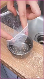 ⚡SG STOCK⚡100pcs Kitchen Sink Filter Net Disposable Food Waste Mesh Strainer Bag 9cm x 9cm