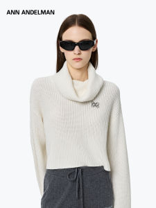 ANN ANDELMAN | High Collar Knitwear With Buttons Decorated Simple and Elegant