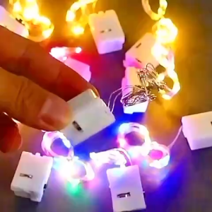 Combo 5  Dây Đèn LED Dùng Pin -  3 mét màu vàng ấm