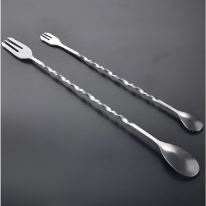 Nexlent Stirrer Spoon Cocktail Stirring Spoon Milk Tea Juice Stirrer Coffee Stirrers Stainless