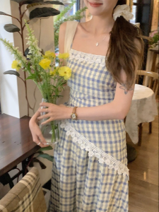 imimtuan | Đầm Halter Kiểu Hàn Quốc Họa Tiết Caro Cho Kỳ Nghỉ Hè