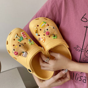 Cute Kitten Slippers for Women Summer EVA Indoor Slippers Anti-Slip Anti-Odor Thick Bottom Korean Style Flat Heel Anime Pattern