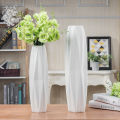60cm Flat Ceramic Vase White Floor Large Simple and Modern Furnishings Decorative Nordic Geometric Water-Filled. 
