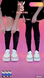 Vớ Lolita Cosplay Học Sinh Nhật Bản Tất Bắp Chân Trơn