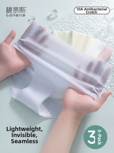 TONERCE | Antibacterial Breathable Ultra-thin Seamless Ice Silk Panties Summer Extended Crotch