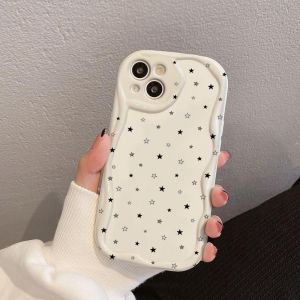 Ốp Điện Thoại Bảo Vệ Mềm Mại Hình Ngôi Sao Đáng Yêu Hàn Quốc Cho iPhone Phong Cách Sóng Chống Trầy Xước Vỏ Nhựa Polyurethane Nhiệt Dẻo Tương Thích Với Nhiều Mẫu Mã