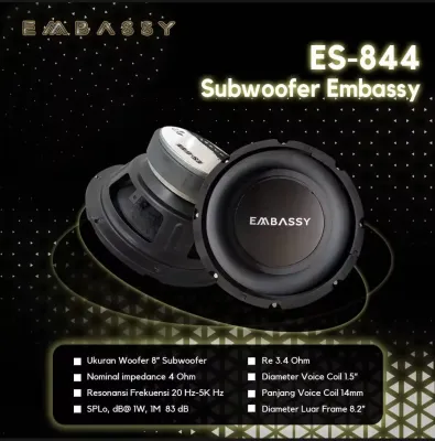 Speaker subwoofer EMBASSY 8inch ES844 magnet besar