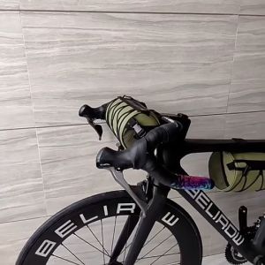 Bike Roll Bag 2.4L Round Front Bicycle Handlebar Bags with Rubber Strap Packs for MTB Cyrcing Trip