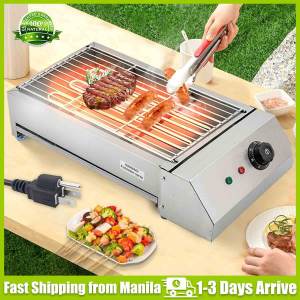 Electric Griller for Barbeque Stainless Steel Smokeless Indoor BBQ Grill 2800W Portable Countertop Electric Grill Outdoor Camping Party 220V