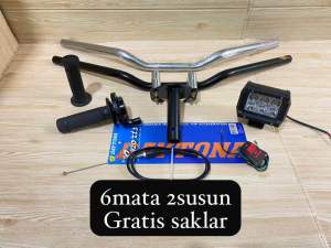 Paketan stang Rzr+adaftor stang+gas spontan polos+lampu tembak led=Gratis saklar