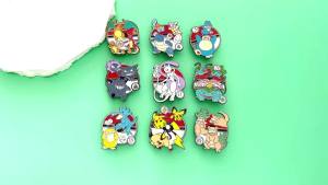 Bandai | Cartoon Monster Enamel Pins Anime Classic Character Metal Brooch Lapel Pins Aesthetic Decorative Pins for Backpack Perfect Gift