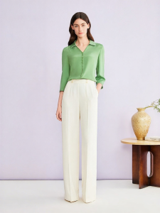 Summer Elegant V-Neck Silk Shirt